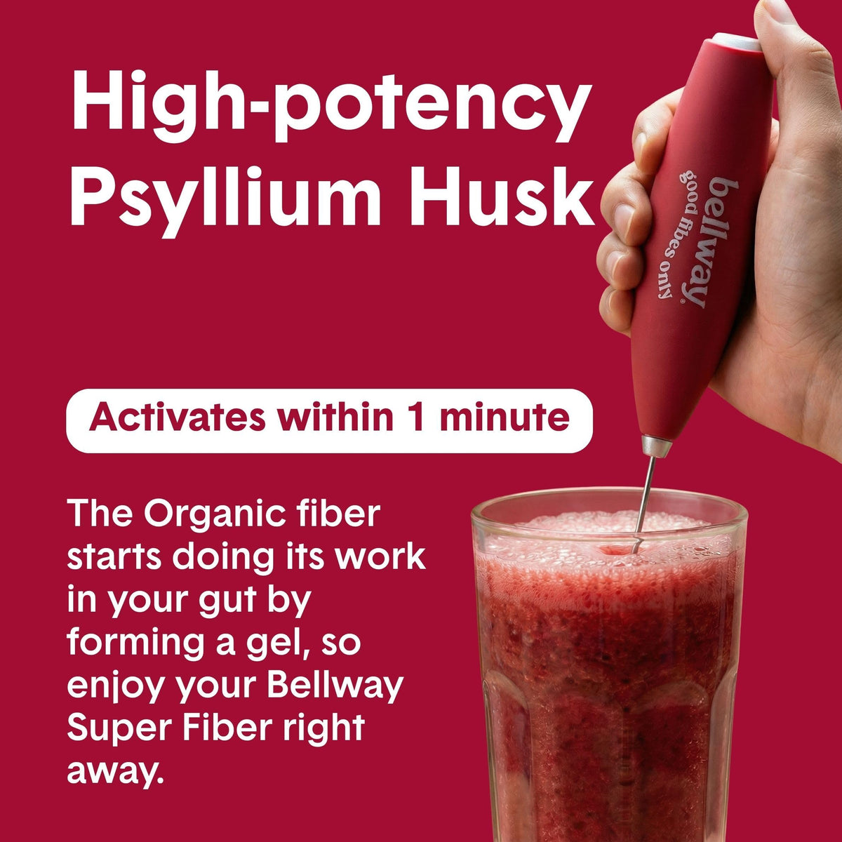 Bellway Super Fiber + Fruit, Organic Psyllium Husk Powder, Sugar-Free