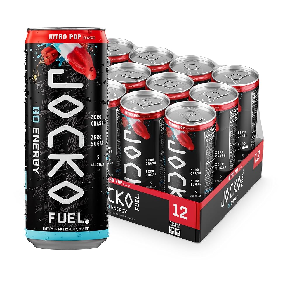 Jocko Fuel GO Energy Drink Nitro Pop Zero Sugar - 12 Pack