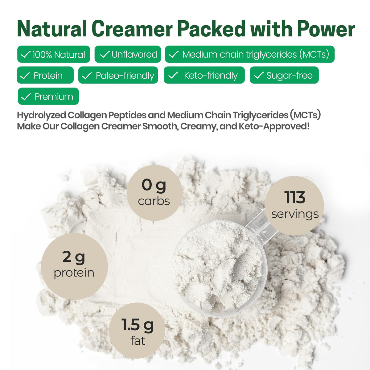 Z Natural Foods Collagen MCT Oil Creamer Powder - Keto & Paleo