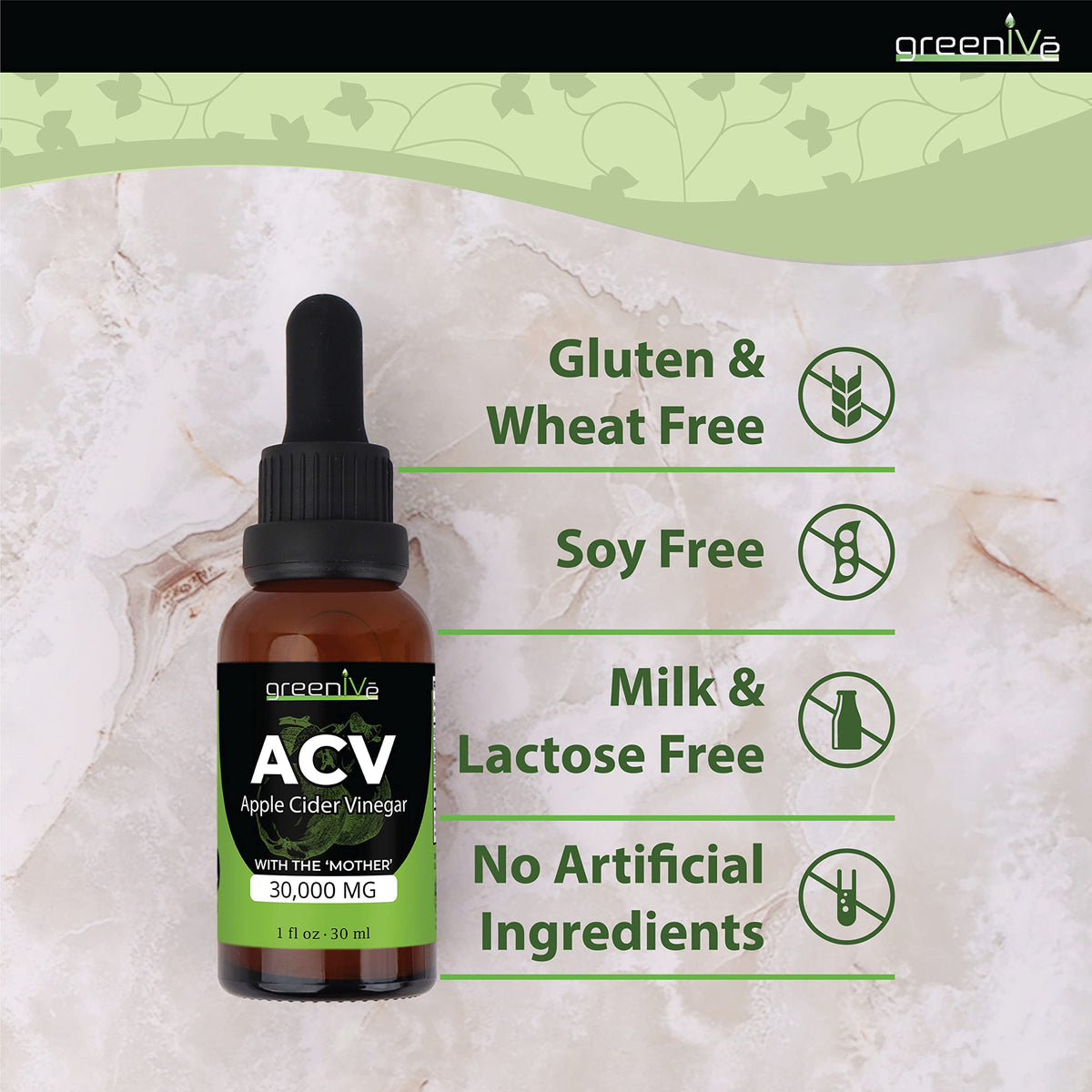GreenIVe Apple Cider Vinegar Drops with The Mother - 1 fl oz - image 4