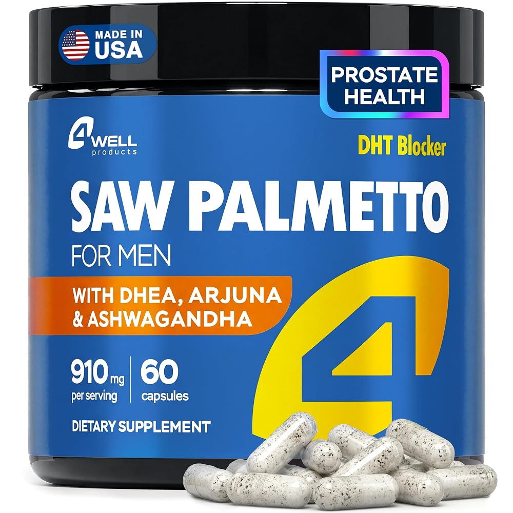 4Well Products Saw Palmetto for Men & Prostate Health Supplements
