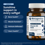 Metagenics Vitamin D3 5000 IU Immune Support - 120 Softgels - image 3