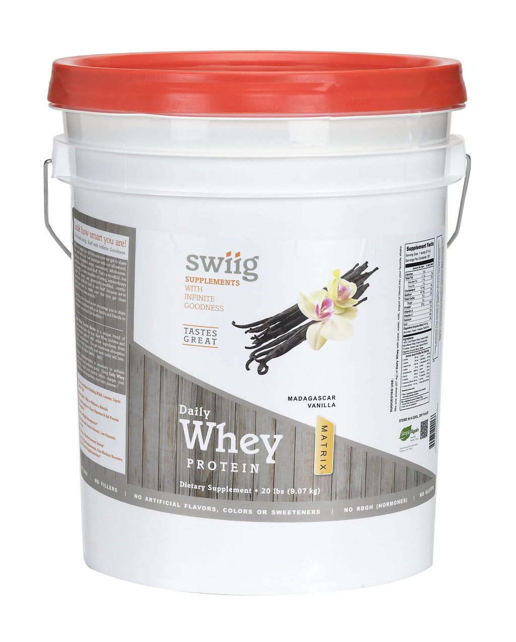 swiig Whey Matrix Protein Powder (20 lb, Vanilla)