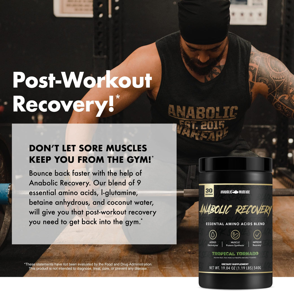 Anabolic Warfare Anabolic Recovery Essential Amino Acids - 30 Servings - image 8