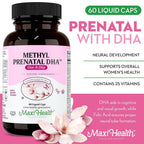 Maxi Health Prenatal Vitamins with DHA & Folic Acid - 60 Capsules - image 4