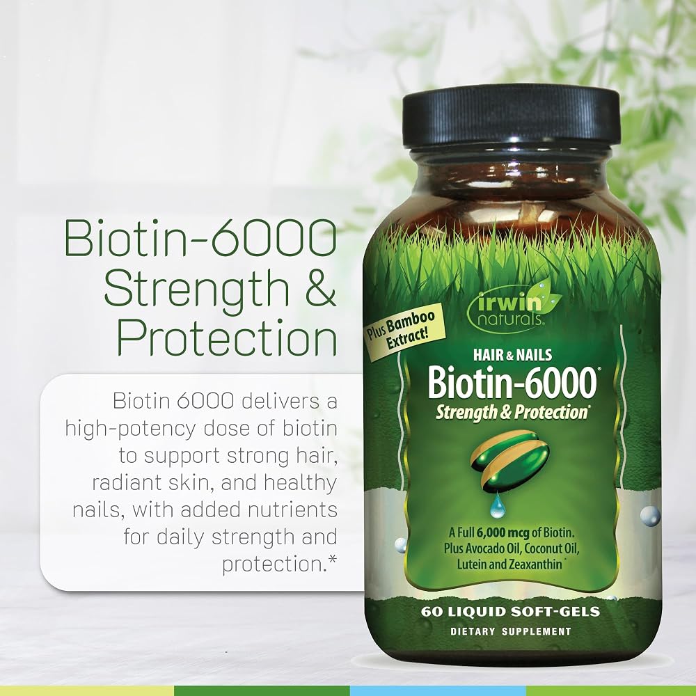 Irwin Naturals Biotin-6000 Hair Skin & Nail Support - 60 Softgels - image 5