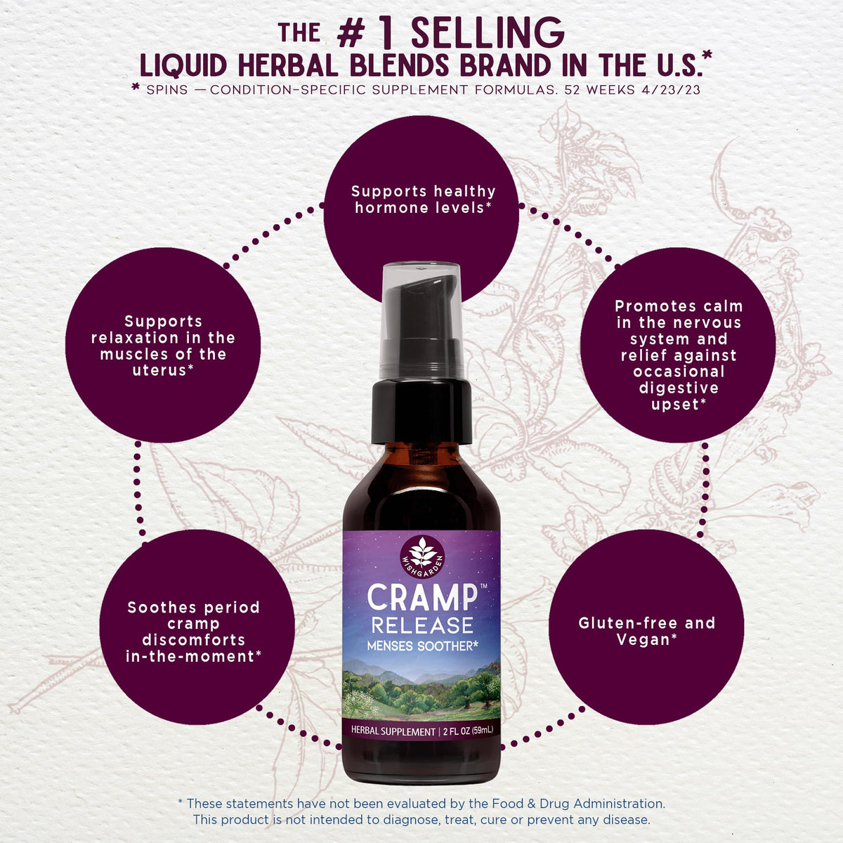 WishGarden Herbs Cramp Release Menstrual Tincture - 2 Fl Oz - image 3