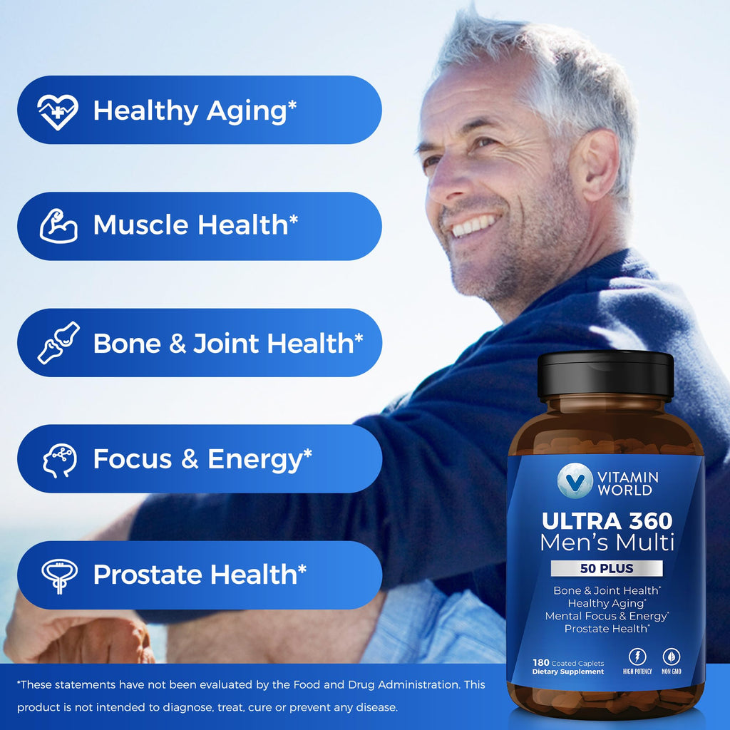 Vitamin World Ultra 360 Multivitamin for Men Over 50 - 180 Caplets - image 4
