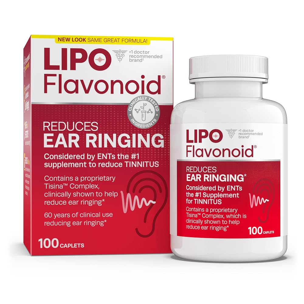 Lipo-Flavonoid Tinnitus Relief Ear Health Vitamins - 100 Caplets - image 2