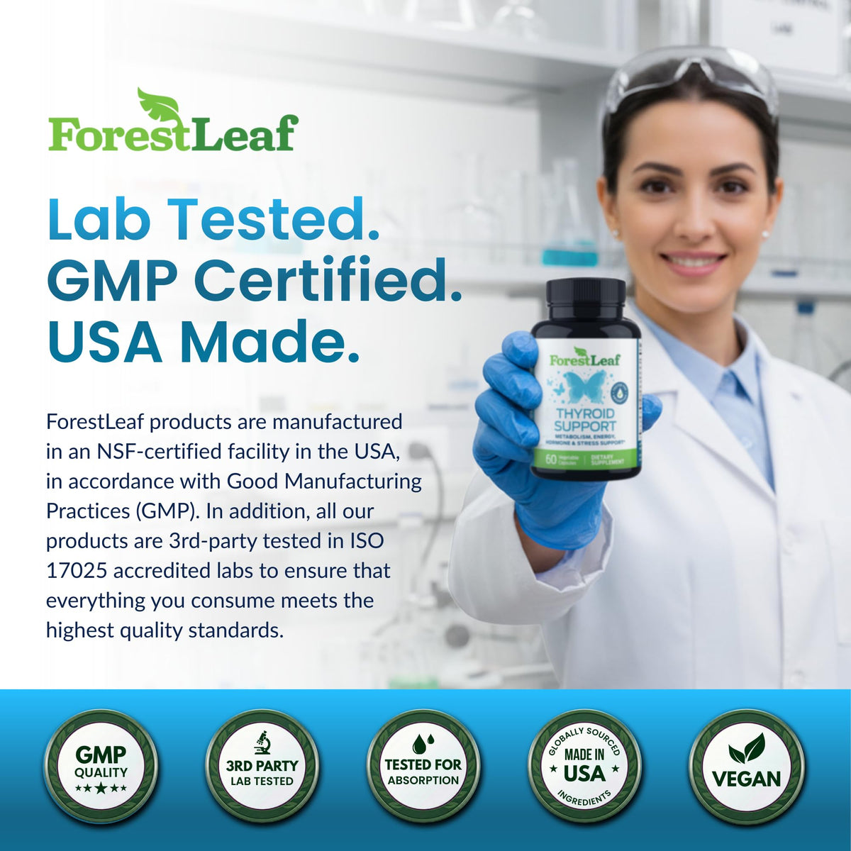 ForestLeaf Thyroid Support with Iodine - 60 Vegetarian Capsules - image 5