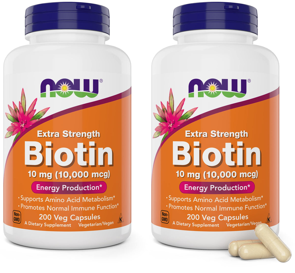 NOW Foods Extra Strength Biotin 10,000mcg - 200 Vegetarian Capsules