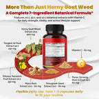 VEGATOT Horny Goat Weed 1440 mg Vitality Support - 180 Capsules - image 3