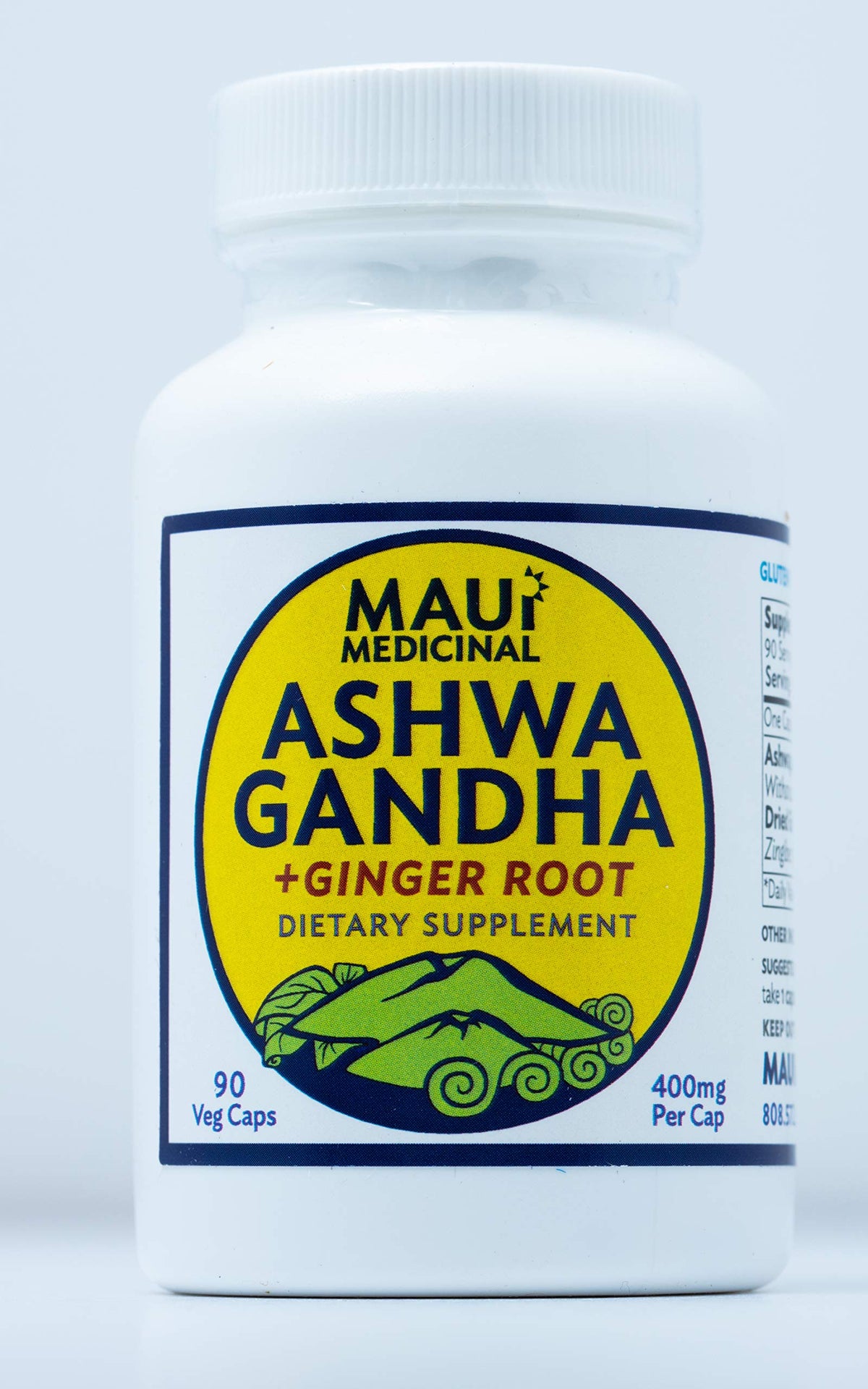 Maui Medicinal Herbs Ashwagandha Plus Ginger - 90 Capsules