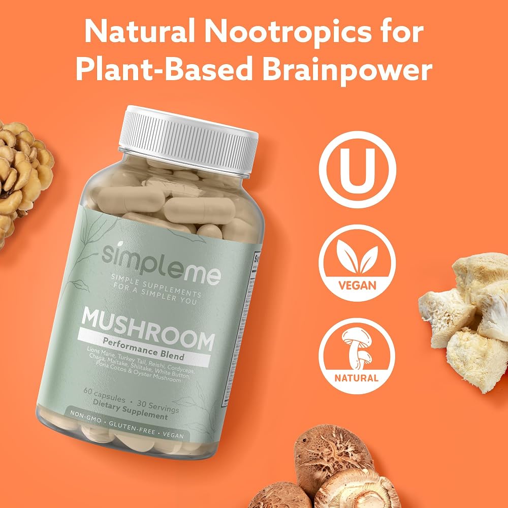 Simpleme Multi-Mushroom Supplement Complex - 60 Capsules - image 6