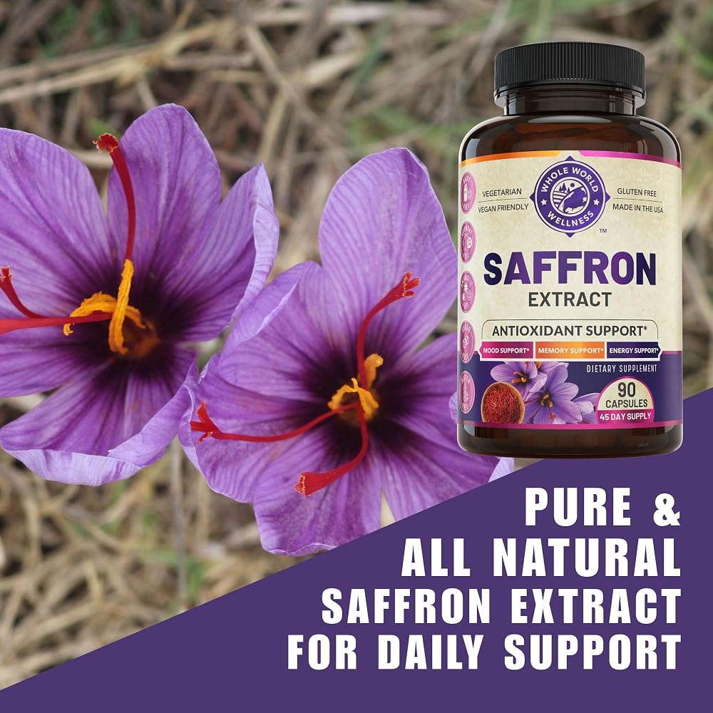 Whole World Wellness Saffron Extract Mood & Memory Support - 90 Capsules - image 4