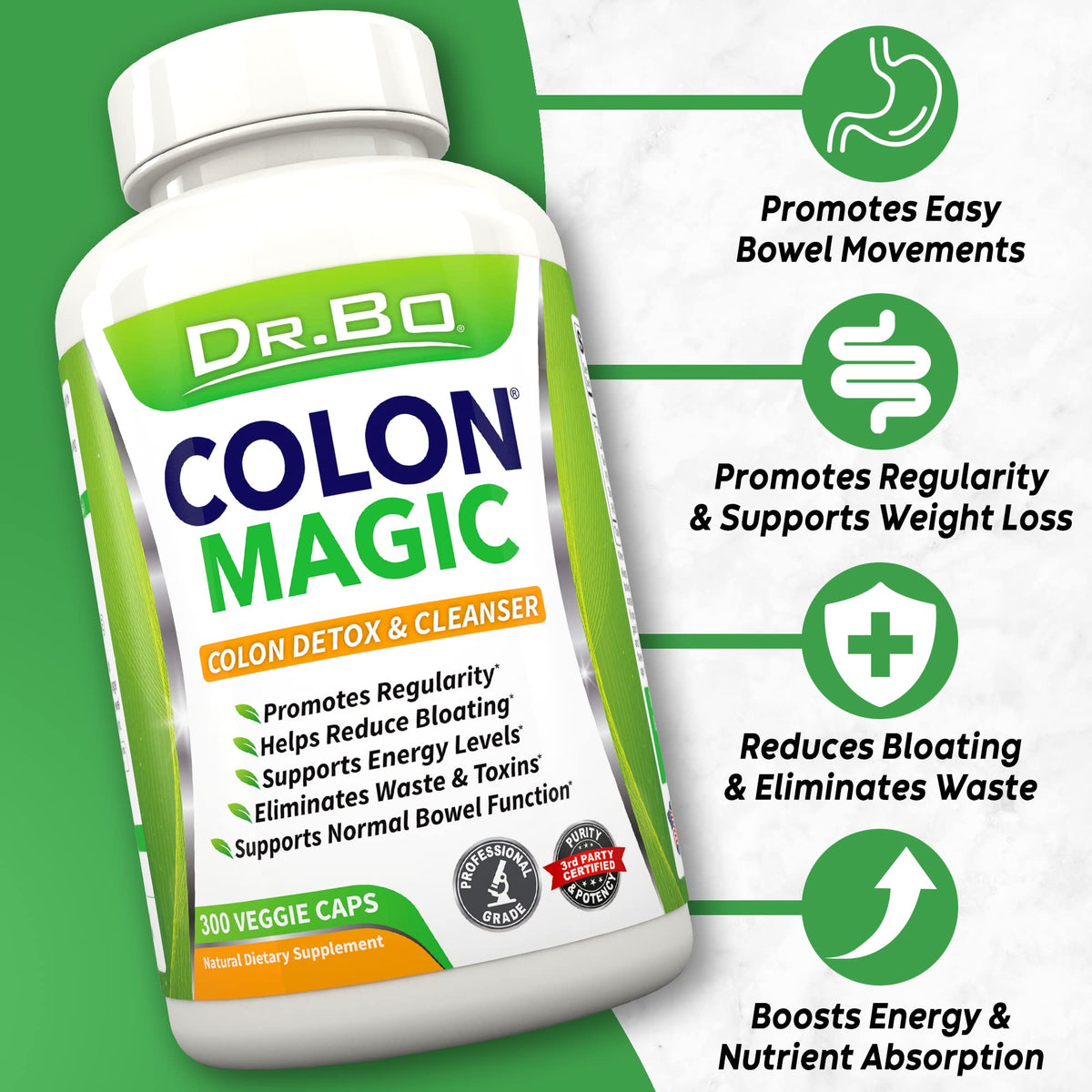 DR. BO Colon Cleanse Detox Formula - Natural Bowel Cleanser Pills