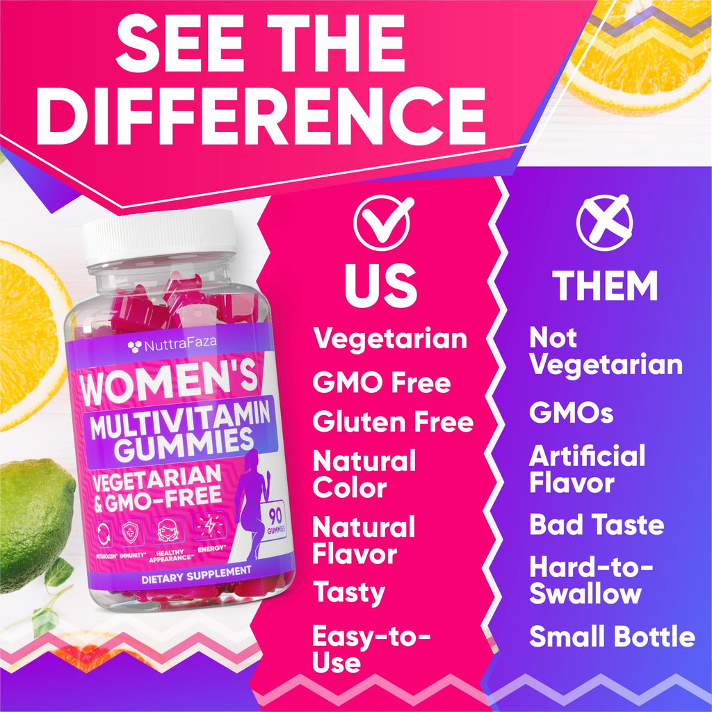NuttraFaza Vegetarian Multivitamin Gummies for Women - 90 Gummies - image 5