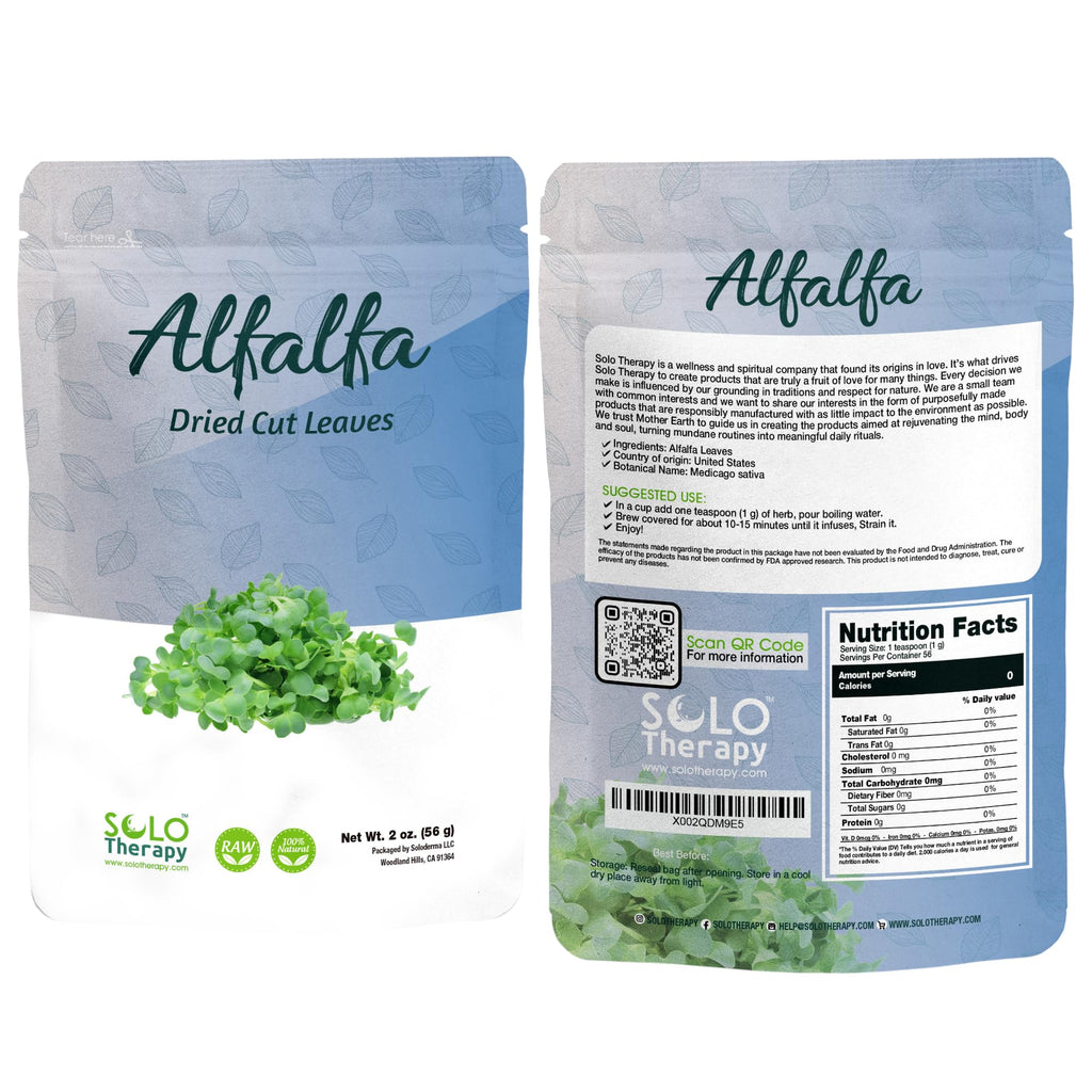 Solo Therapy Alfalfa Leaf Dried Cut Leaves - 2 oz