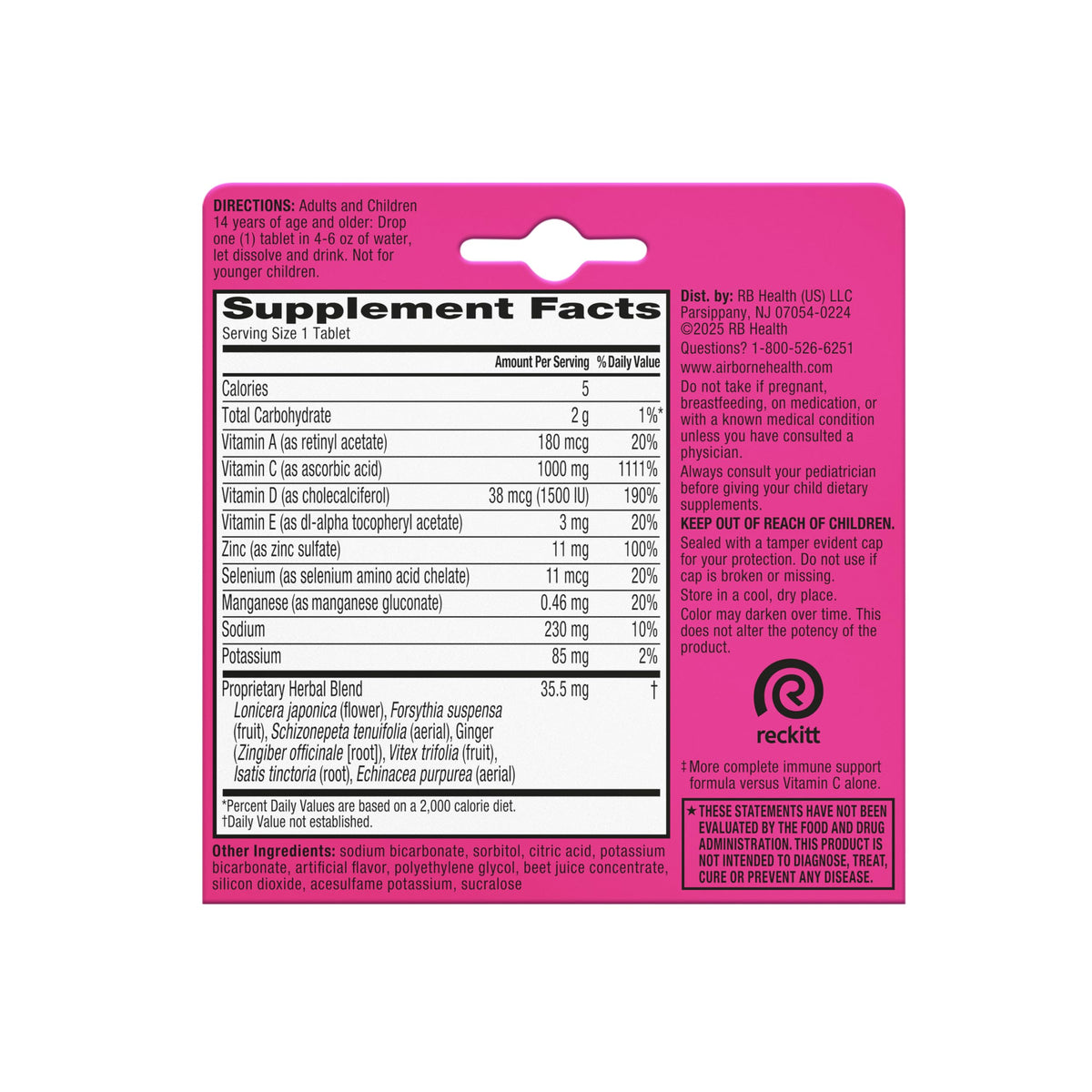 Airborne Vitamin C 1000mg with Zinc Effervescent Tablets - 10 Tablets - image 13