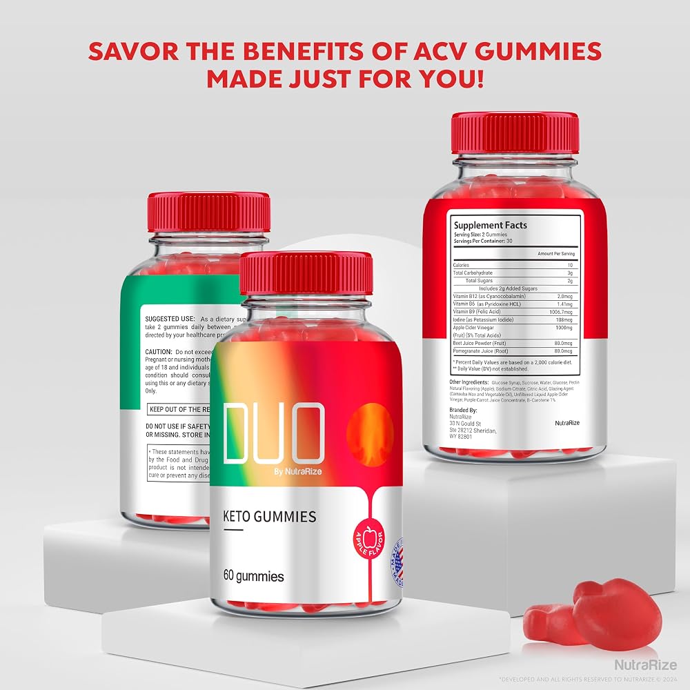 NutraRize Duo Keto ACV Gummies Apple Cider Vinegar Formula - 60 Gummies - image 8