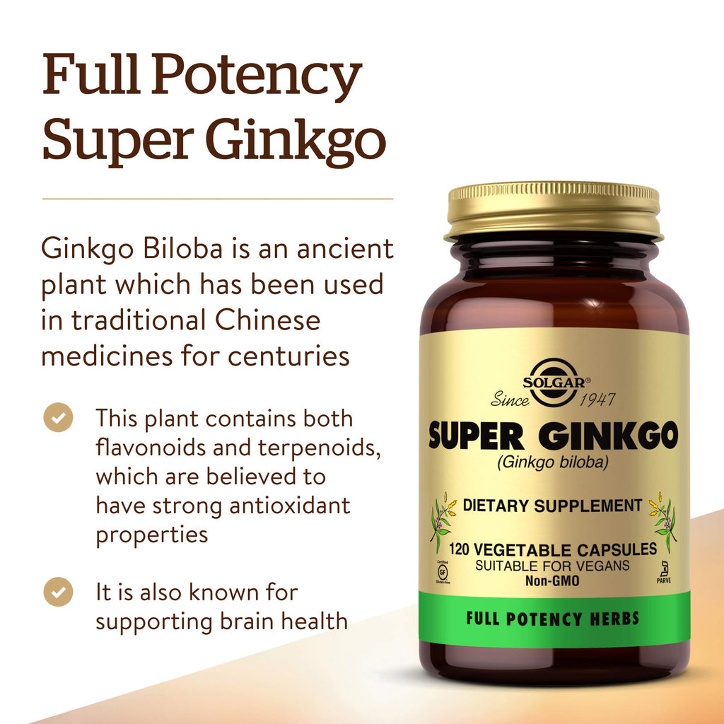 Solgar Super Ginkgo Herbal Extract - 120 Vegetable Capsules - image 3