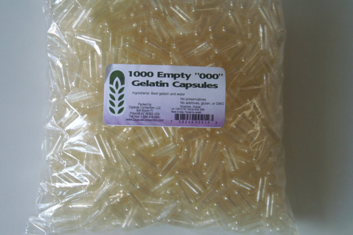 Capsule Connection Empty Gelatin Capsules Size 000 - 1000 Count