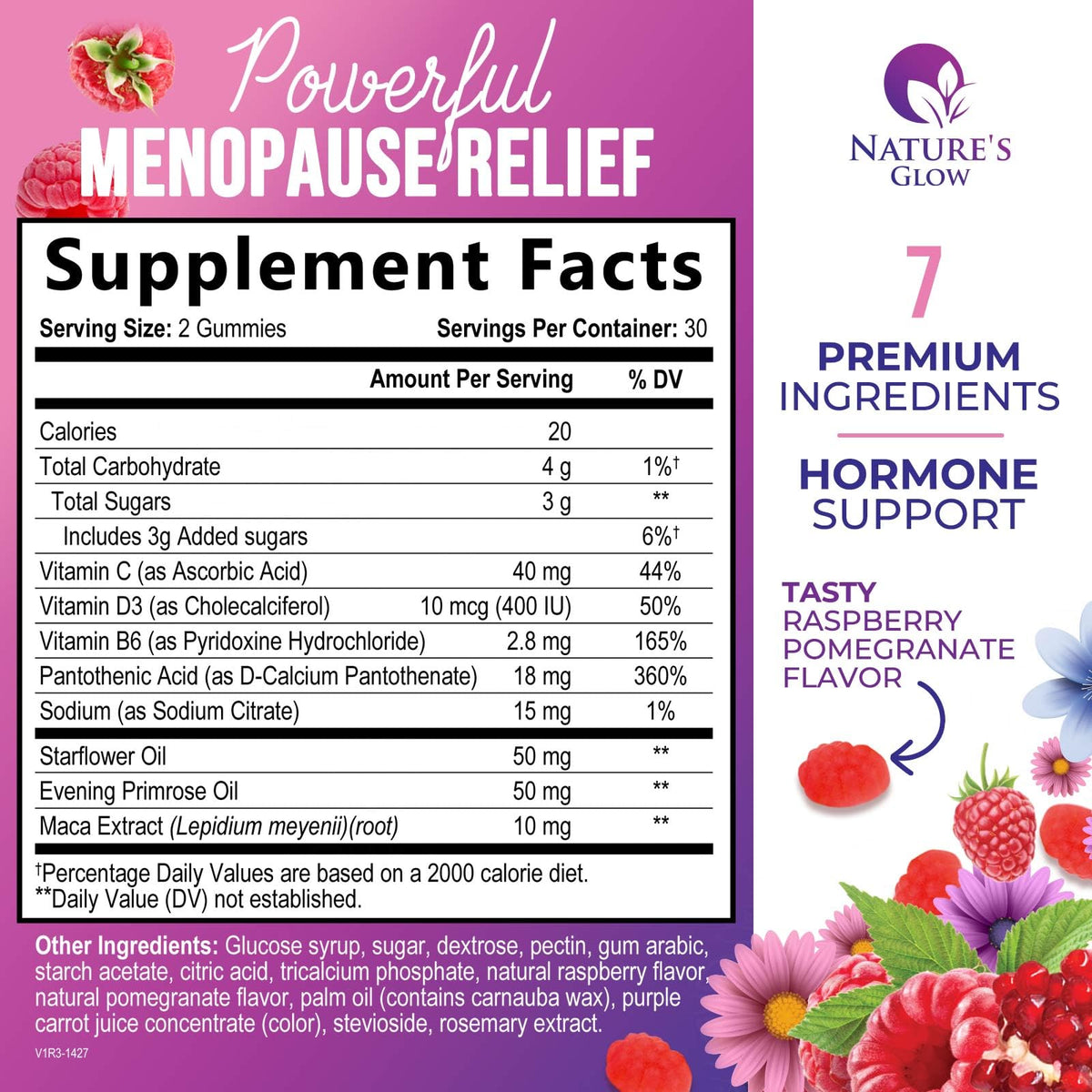 Nature's Glow Menopause Relief Gummy - 60 Gummies - image 2