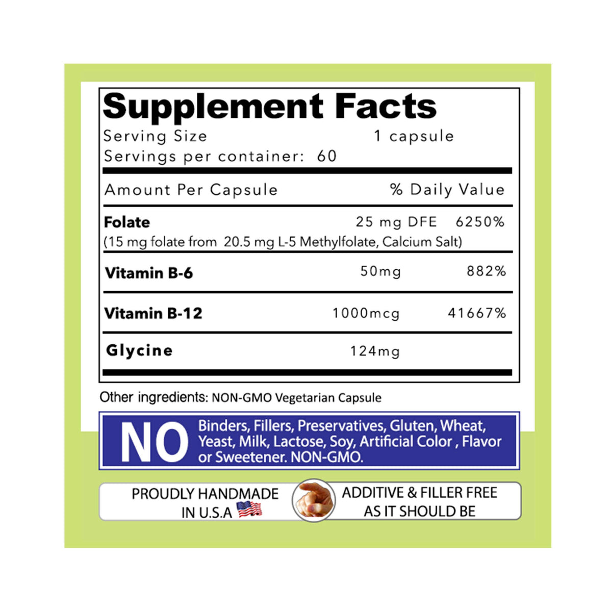 AND GIVE US TODAY OUR DAILY Our Daily Vites L-Methylfolate B Complex