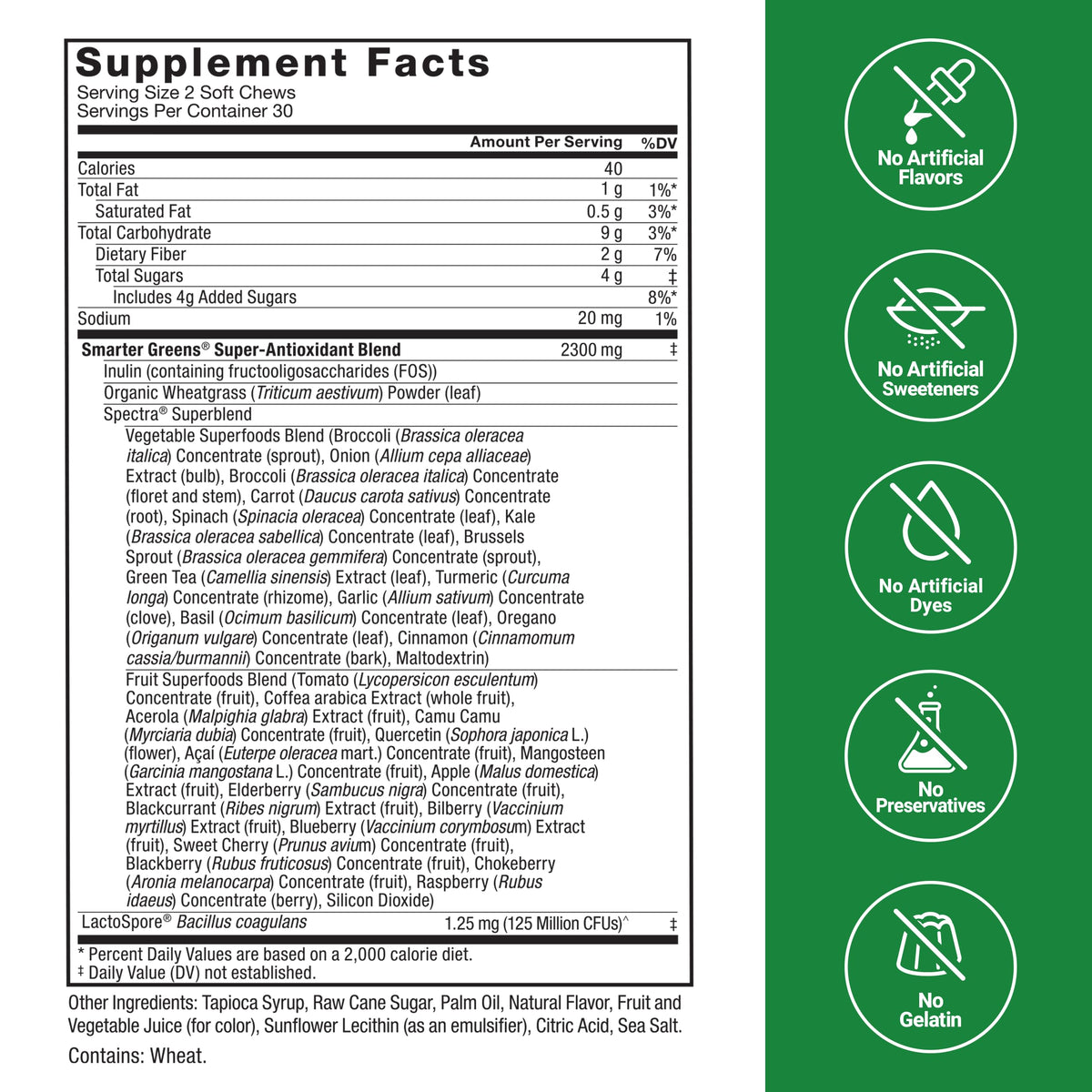 Force Factor Smarter Greens Superfood Chews