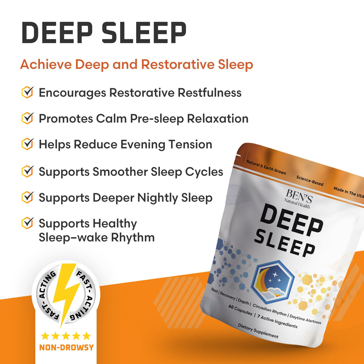 Ben's Natural Health Deep Sleep Support Supplement with Melatonin