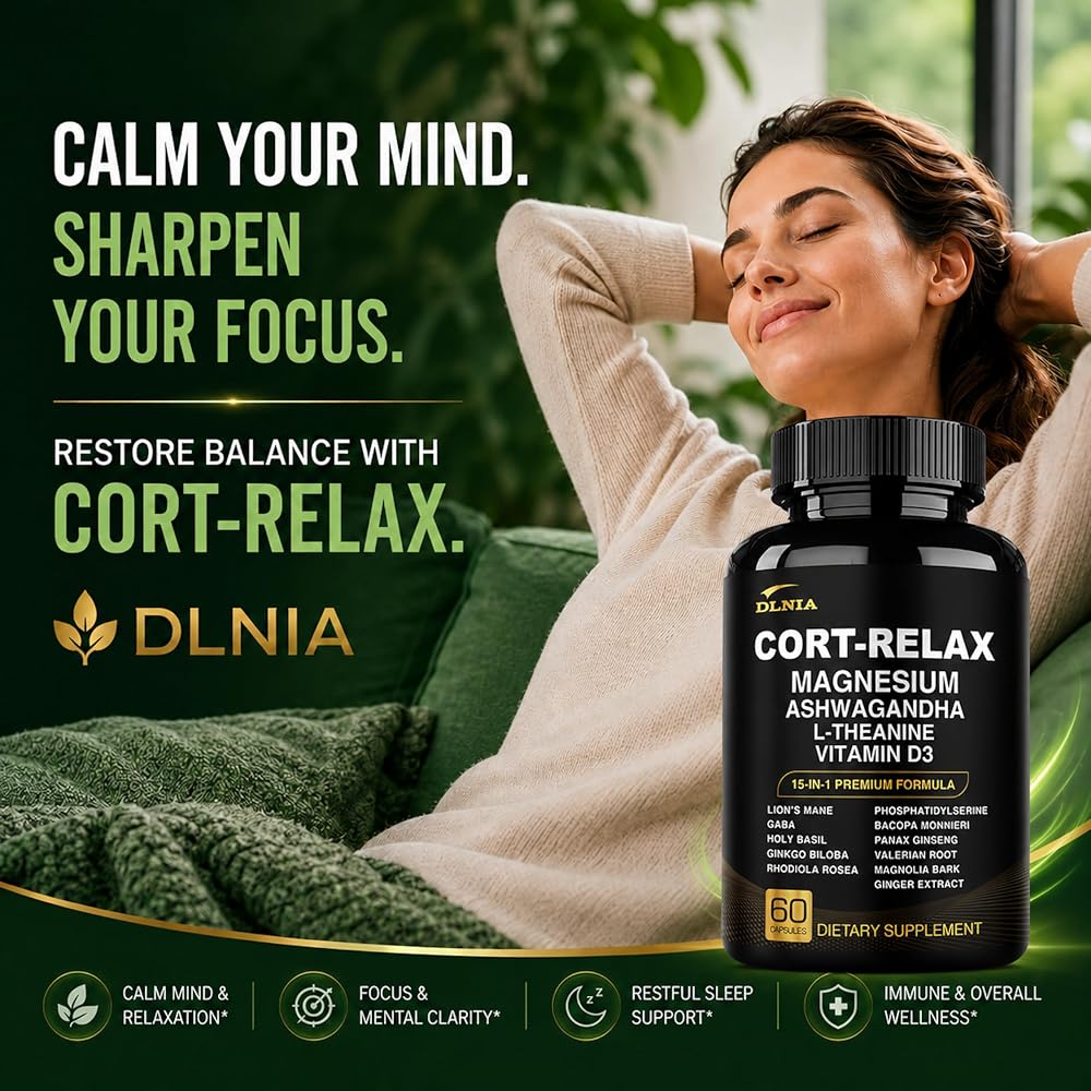DLNIA Super Calm Cortisol Supplement with Magnesium Glycinate - 1 Count - image 5