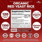 Zazzee Organic Red Yeast Rice 20:1 Extract with CoQ10 - 120 Capsules - image 2