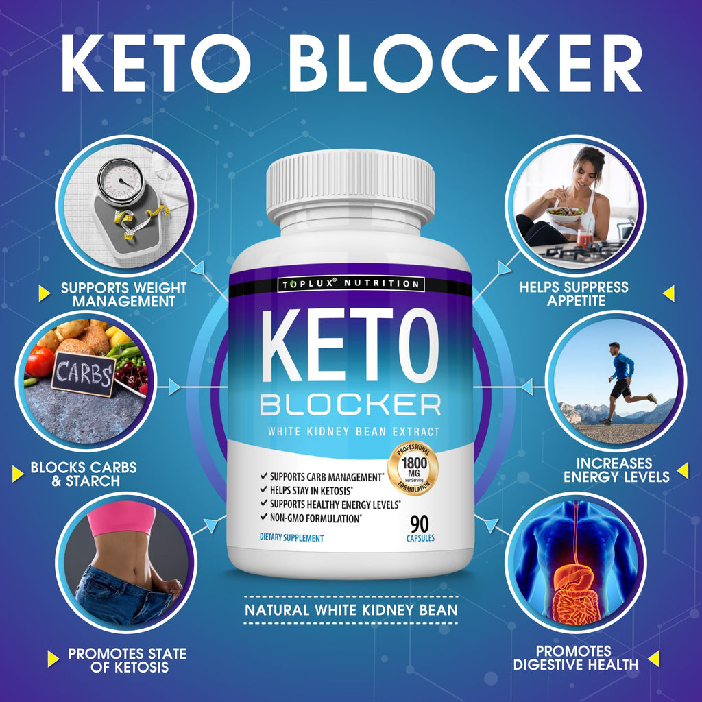 Toplux Keto Blocker White Kidney Bean Extract 1800 mg - 90 Capsules - image 2