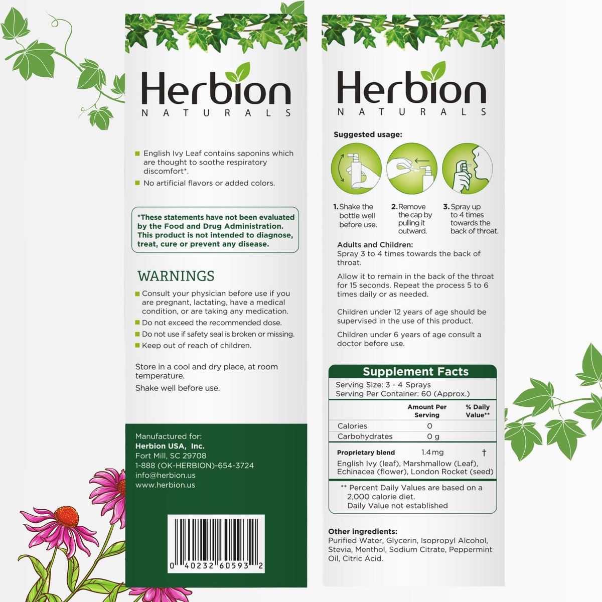 HERBION Naturals Throat Spray with English Ivy & Echinacea - image 3