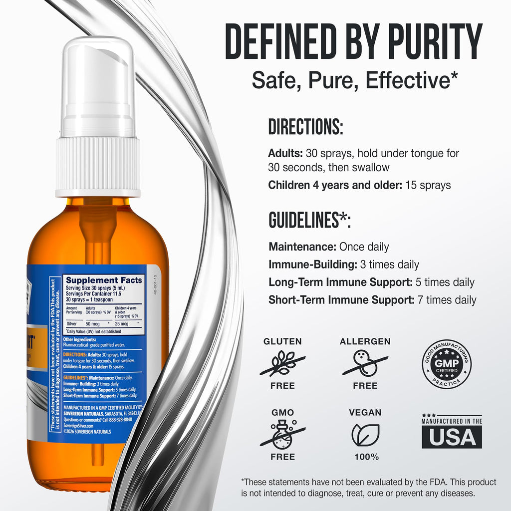 Sovereign Silver Immune Support Colloidal Silver Fine Mist Spray - 2 fl oz - image 4
