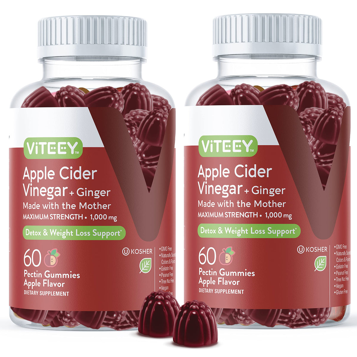 Viteey Apple Cider Vinegar Gummies Maximum Strength 1