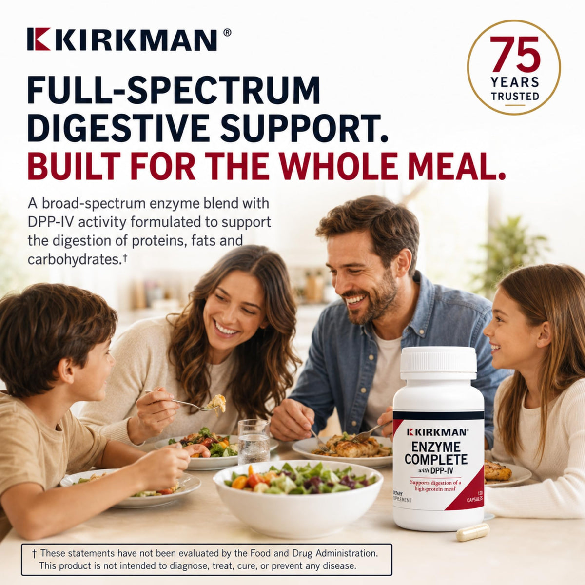 Kirkman Enzyme Complete with DPP-IV, 17 Plant-Based Enzymes - 120 Capsules - image 2