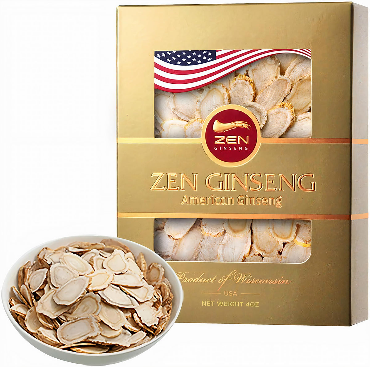 Zen Ginseng American Wisconsin Ginseng Slices - 4 Oz