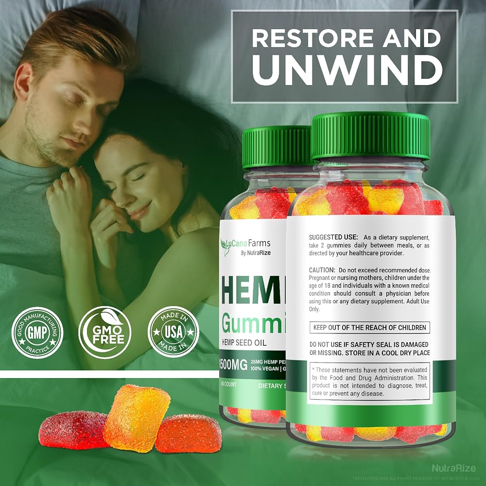 NutraRize LuCana Farms Hemp Gummies Extra Strength 1500mg - 60 Gummies - image 8