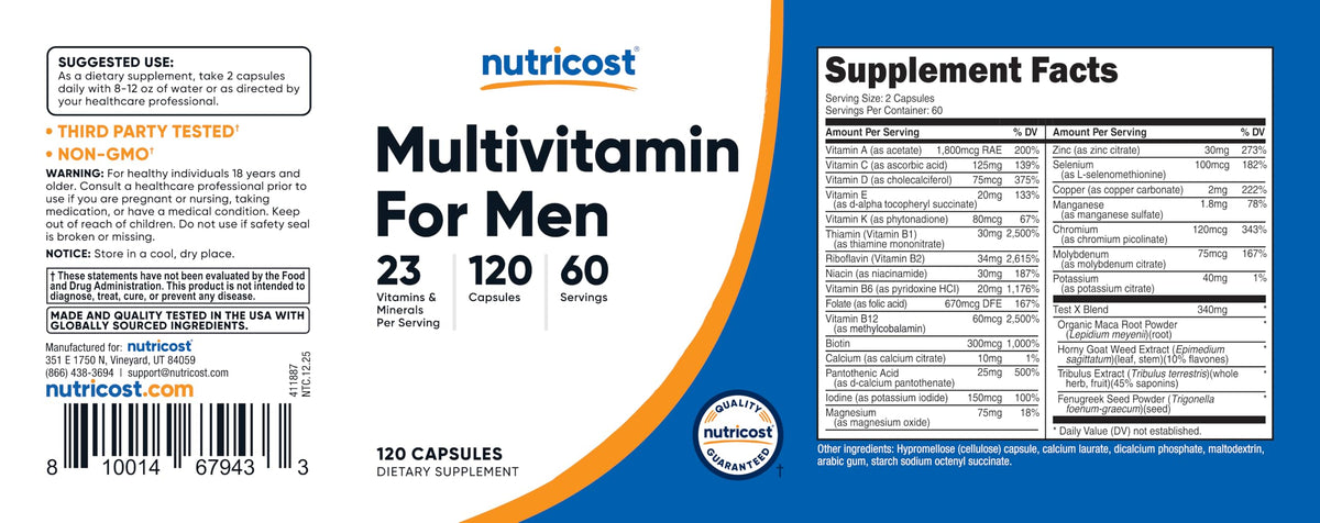 Nutricost Multivitamin for Men - 120 Capsules - image 6