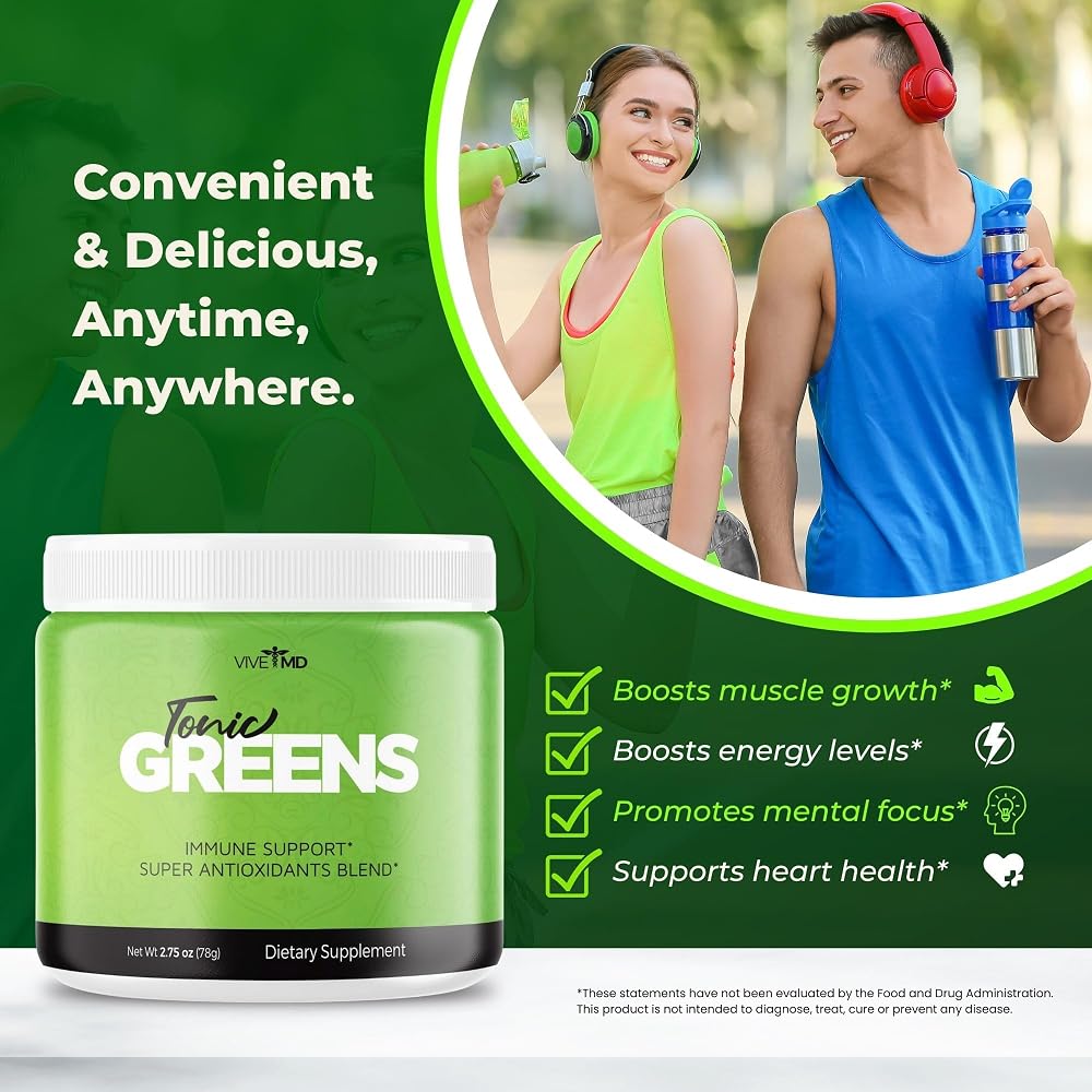 VIVE MD Tonic Greens Vitamin Boost Supplement Energy Powder - 5 Pack - image 5