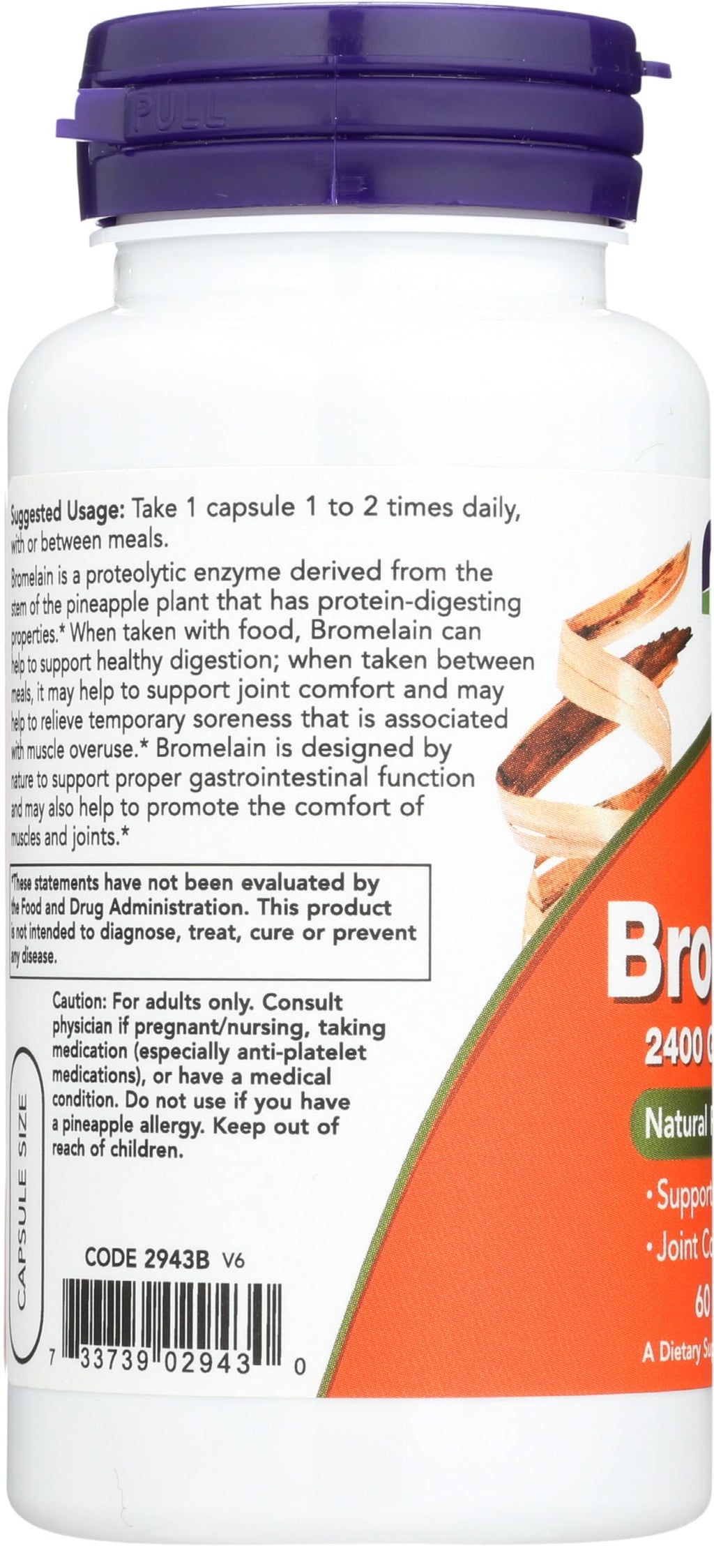 Now Foods Bromelain 2400 Digestive Support - 60 Vegetarian Capsules - image 5