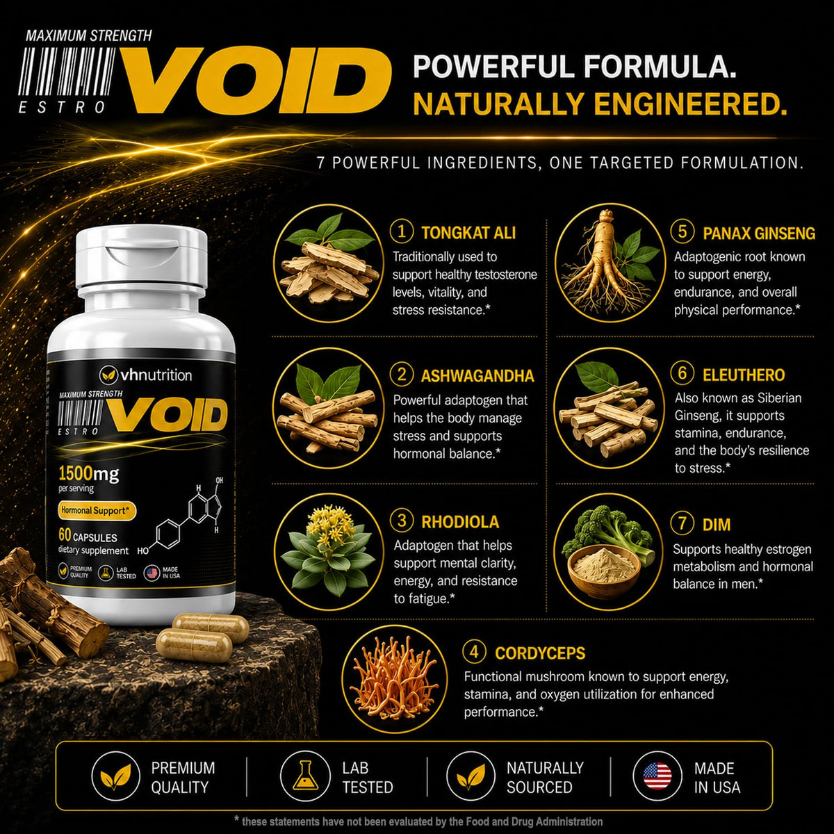 VH Nutrition EstroVoid Estrogen Blocker for Men - 60 Capsules - image 3