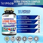 Tenmido Cayenne Pepper Extract with Berberine & Turmeric - 180 Capsules - image 6