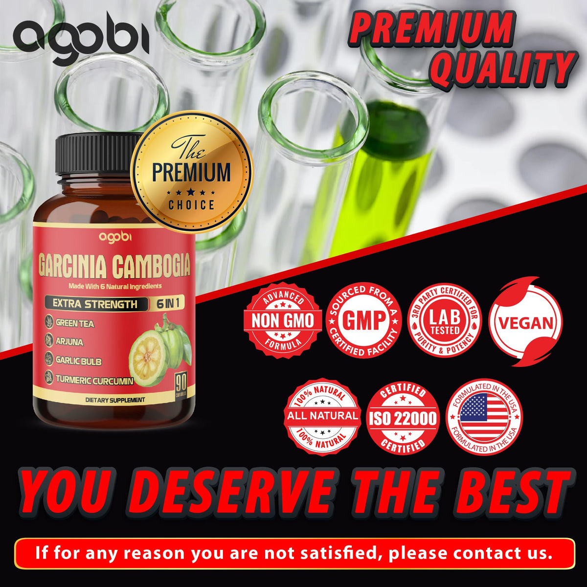 agobi Pure Garcinia Cambogia with Green Tea & Turmeric - 90 Capsules - image 7
