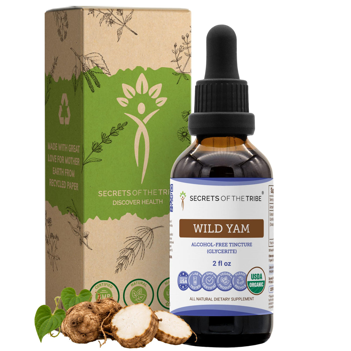 Secrets of the Tribe Wild Yam Alcohol-Free Tincture - 2 Fl Oz