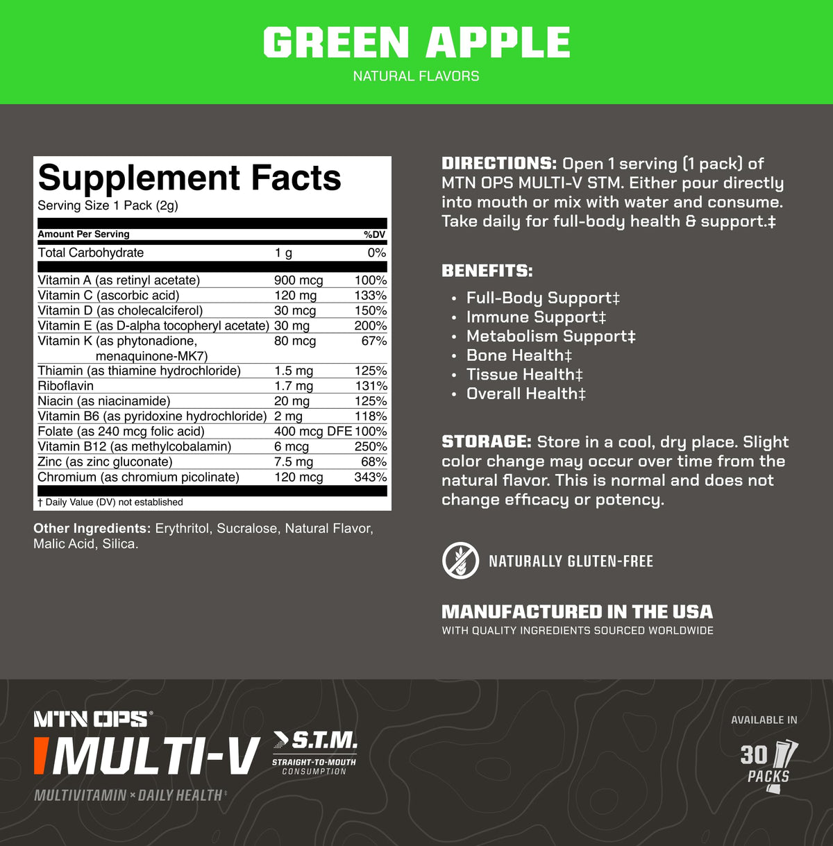 MTN OPS Multi-V STM Daily Multivitamin Powder - 30 Servings - image 10