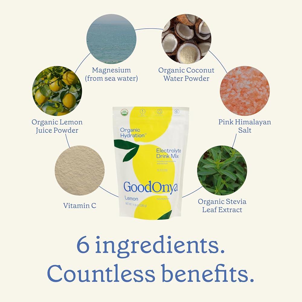 GOODONYA Organic Hydration Electrolyte Drink Mix - 12 Stick Packs - image 5