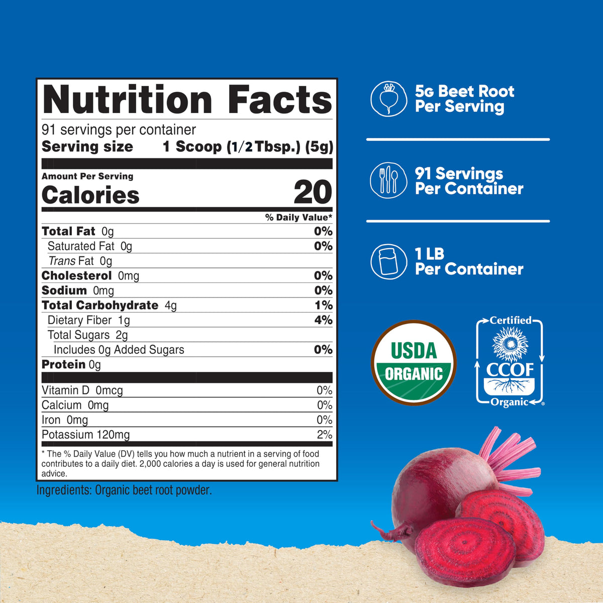 Nutricost Organic Beet Root Powder - 1 Pound - image 2