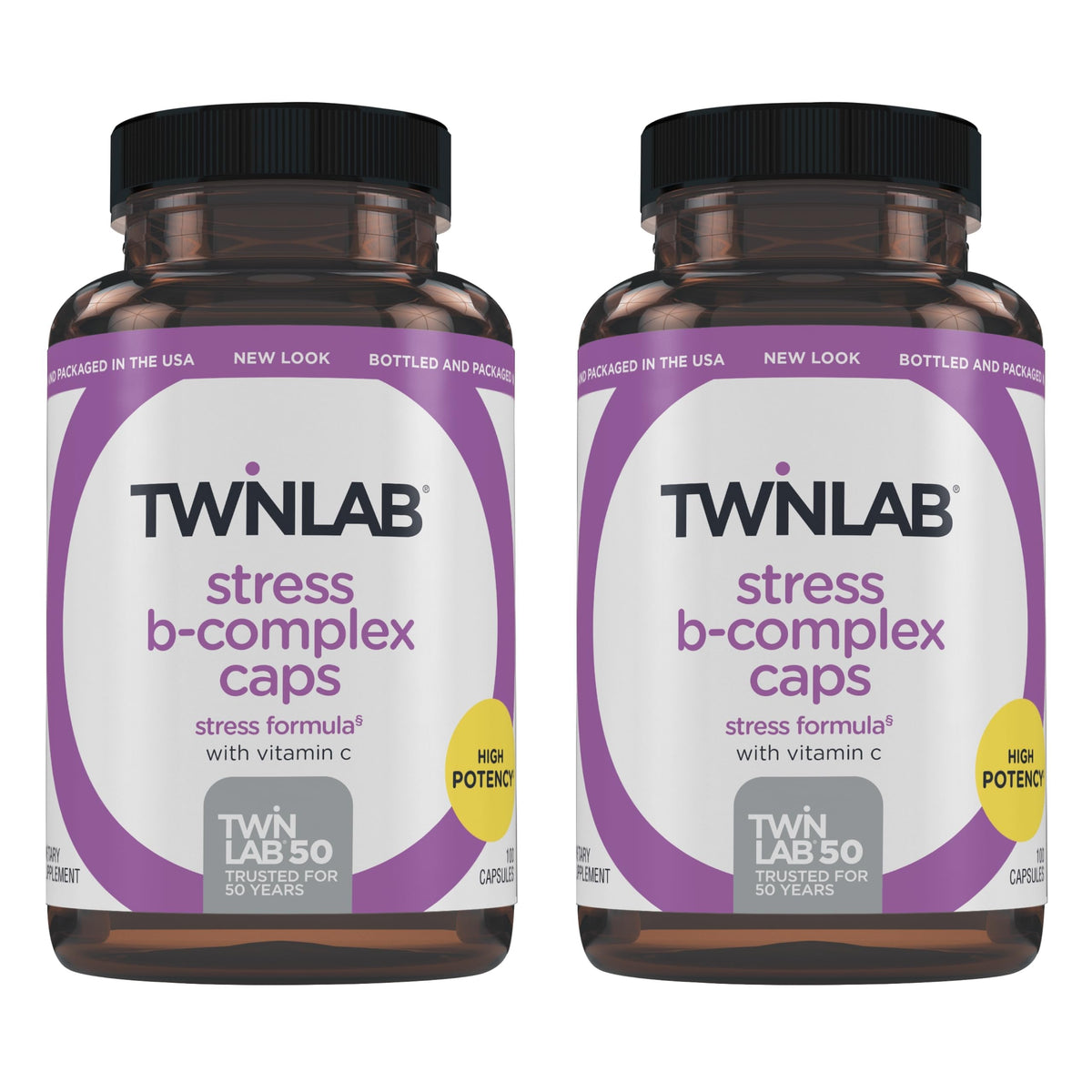 Twinlab Stress B-Complex Caps Energy Support - 100 Capsules